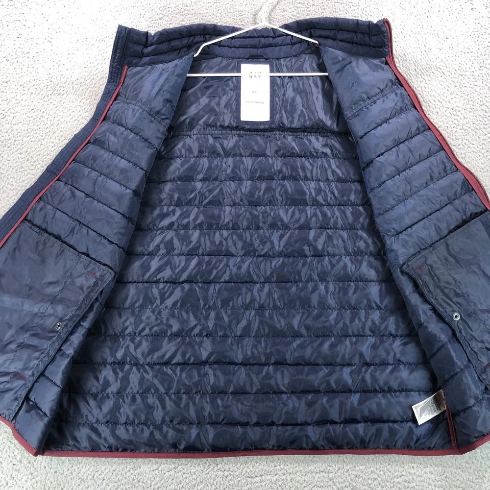 Gap Vest Adult 2XL XXL Burgundy Blue‎ Puffer Insulated Lightweight Jacket NEW